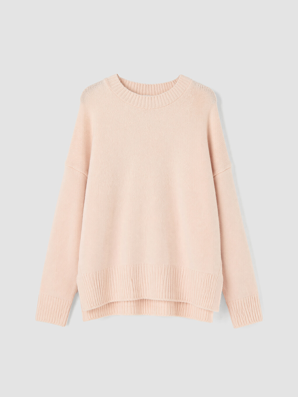Pembe Oversize Kadın Triko Kazak-4