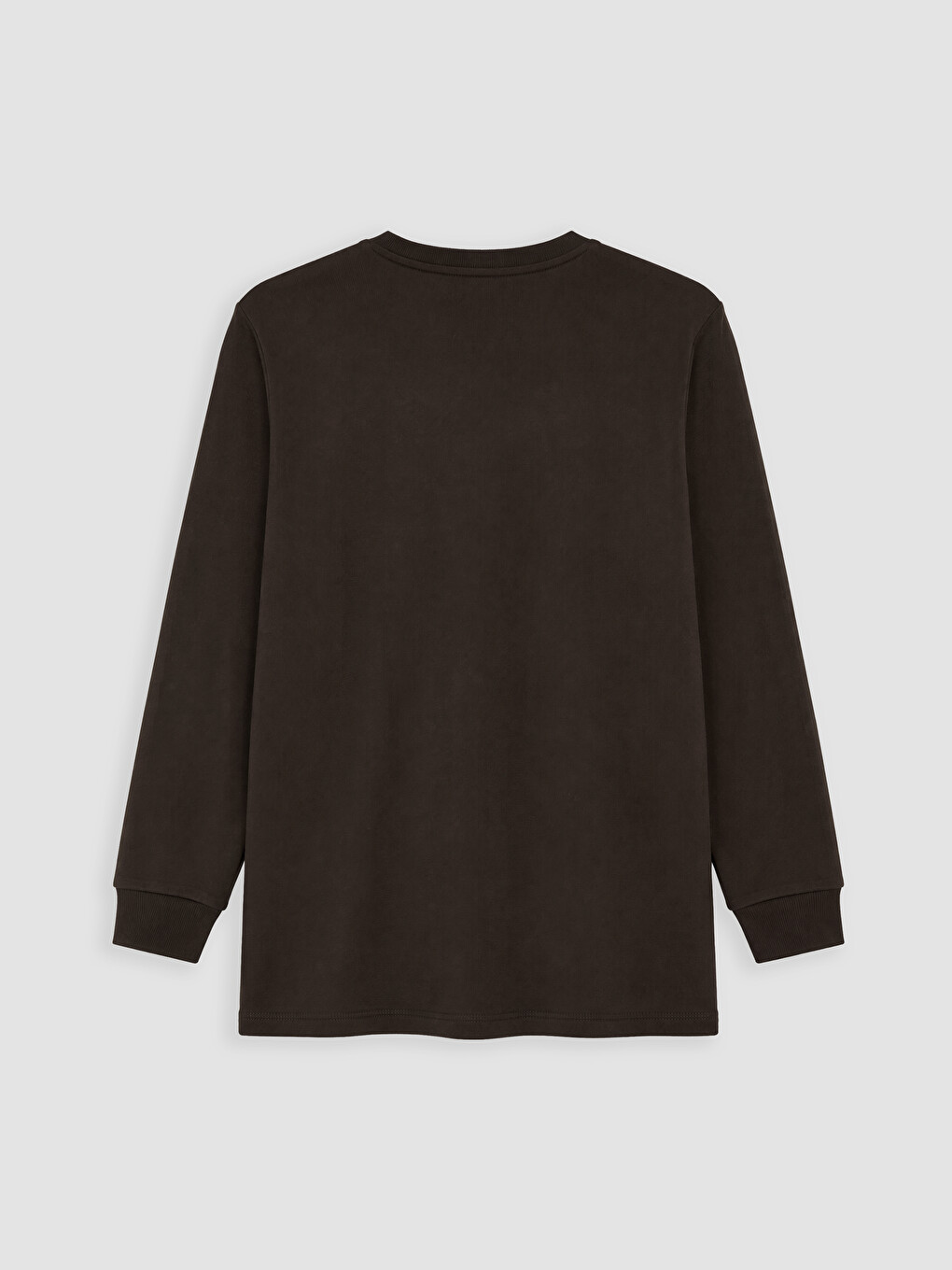 Kahverengi Bisiklet Yaka Fırfırlı Kadın Sweatshirt Tunik-6