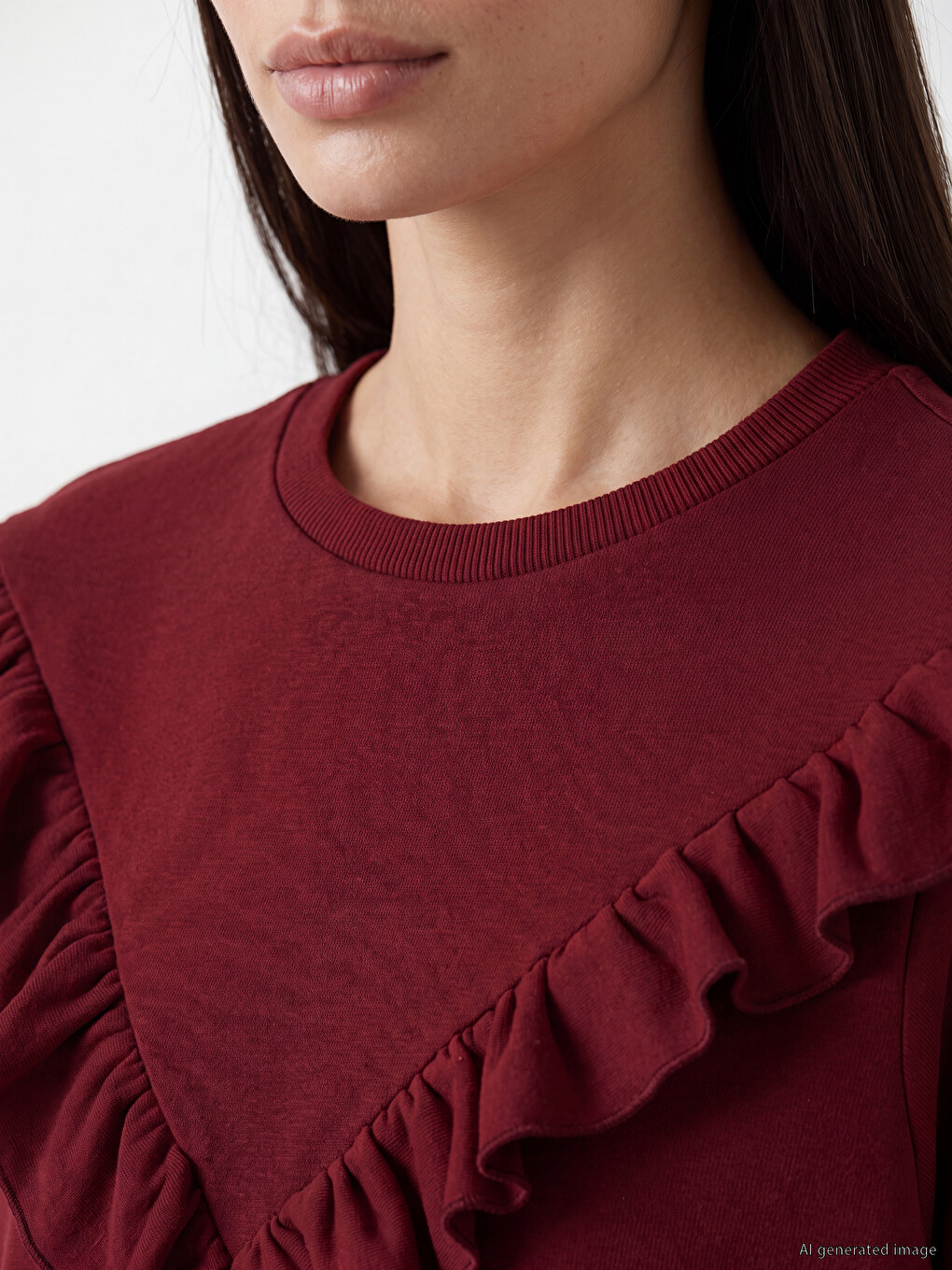 Woman Bordeaux Sweatshirt Tunic-2