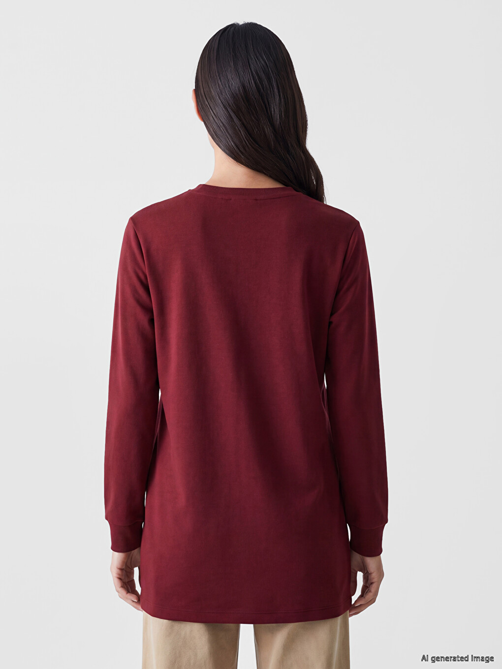 Woman Bordeaux Sweatshirt Tunic-3