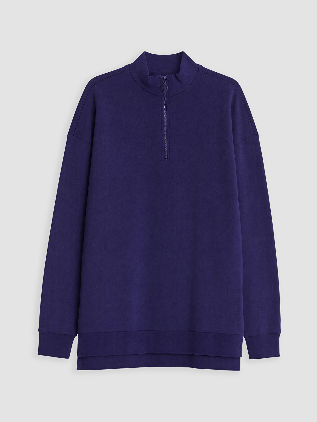 Lacivert Dik Yaka Kadın Sweatshirt Tunik-4