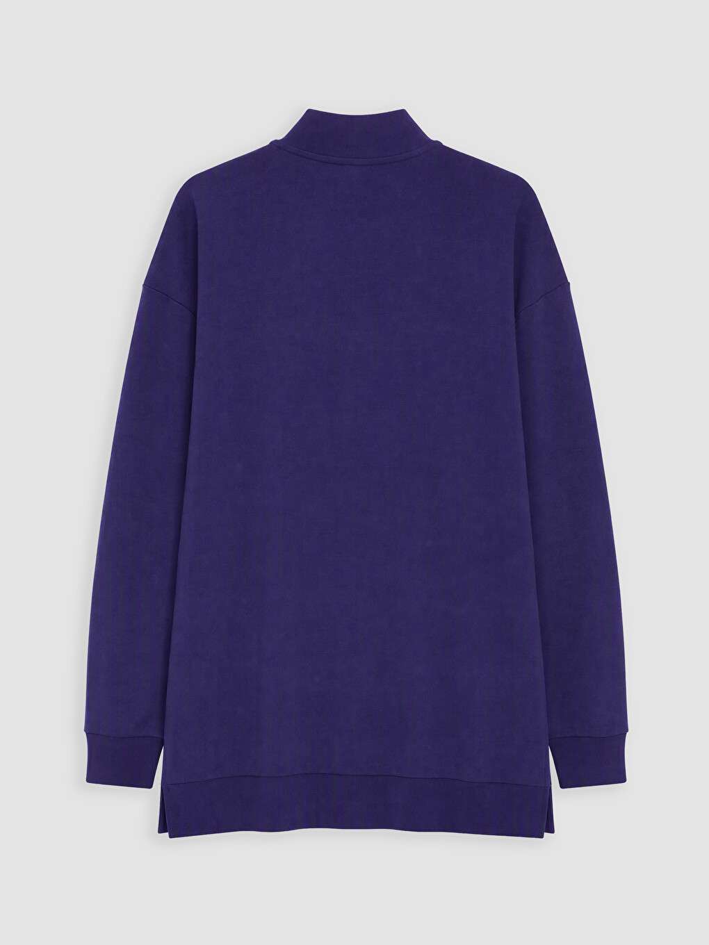 Lacivert Dik Yaka Kadın Sweatshirt Tunik-6