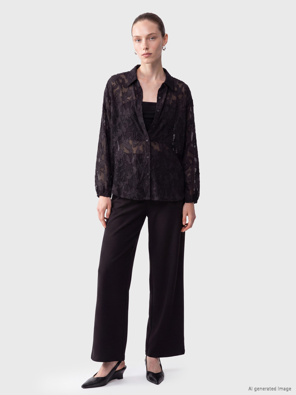 Embroidered Oversize Women's Shirt-1