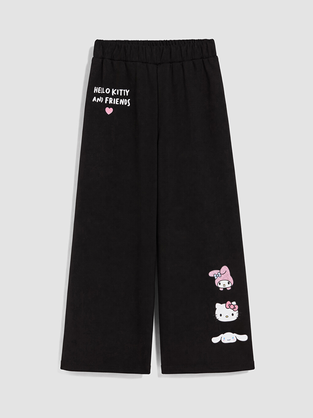 Siyah Hello Kitty Baskılı Kız Çocuk Eşofman Altı