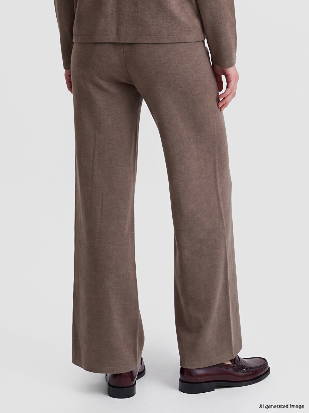 Elastic Waist Women's Knitwear Trousers-2