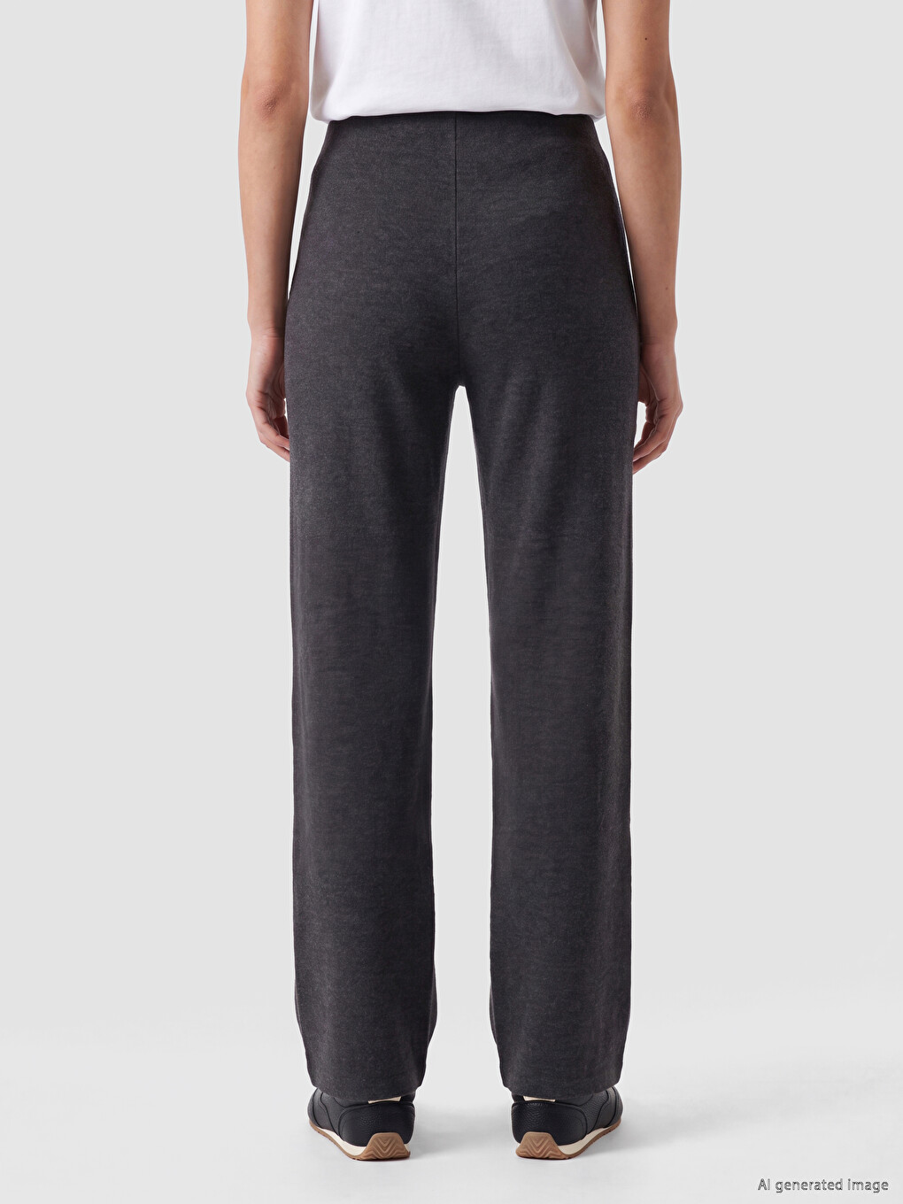 Elastic Waist Women's Knitwear Trousers-3