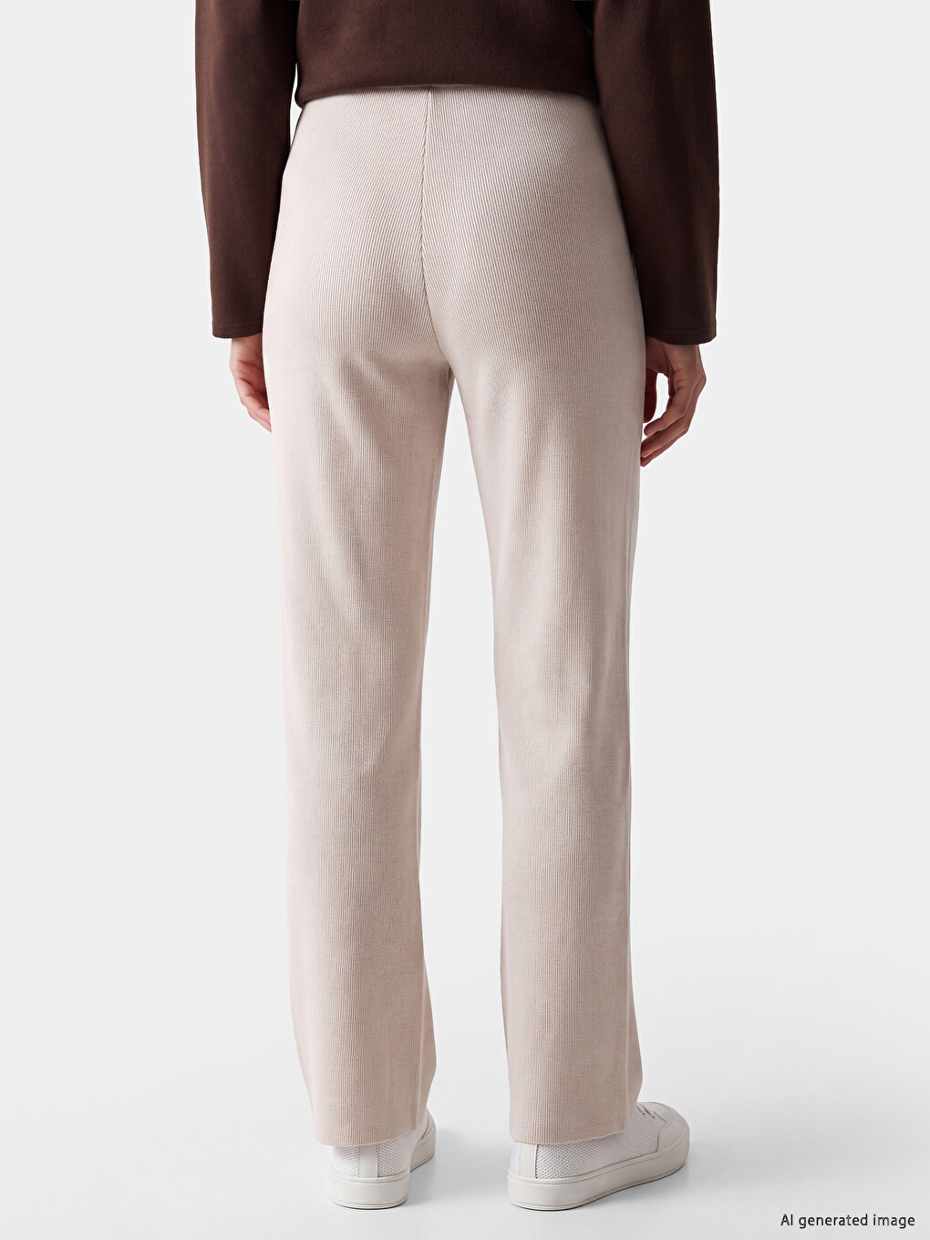 Elastic Waist Women's Knitwear Trousers-3