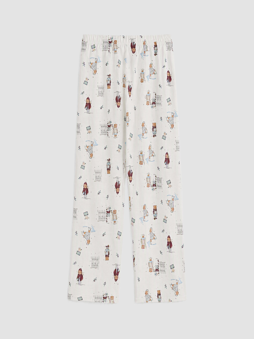 Ekru Gömlek Yaka Desenli Kadın Pijama Takım-10