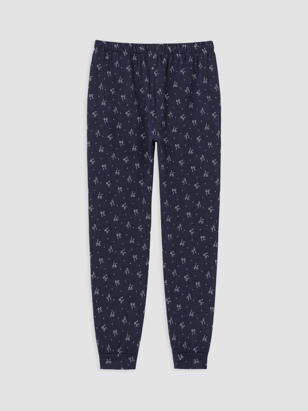 Lacivert Fiyonk Desenli Kadın Pijama Altı-1