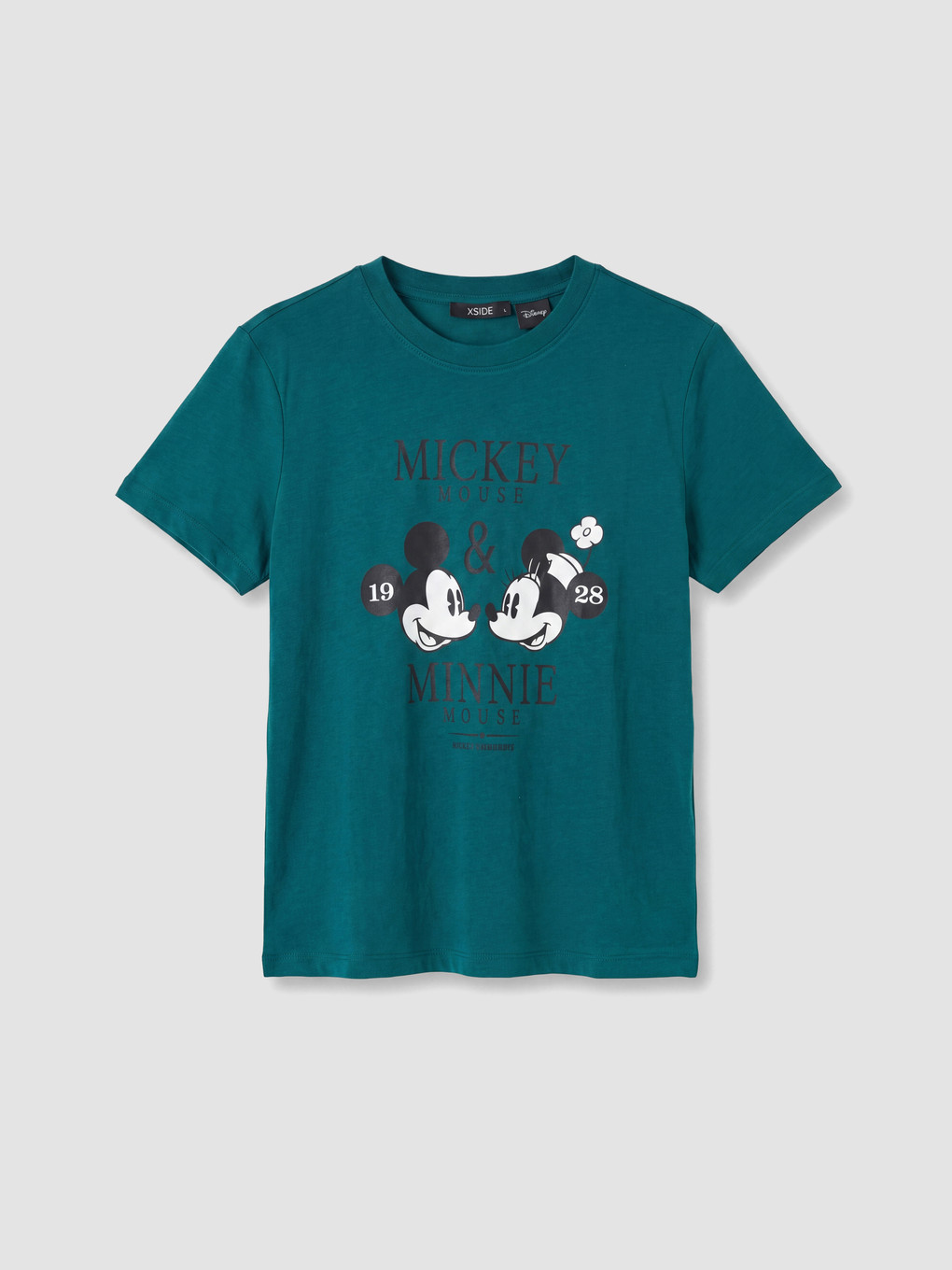 Tricou Dama Imprimat Mickey Mouse Cu Guler Rotund-4