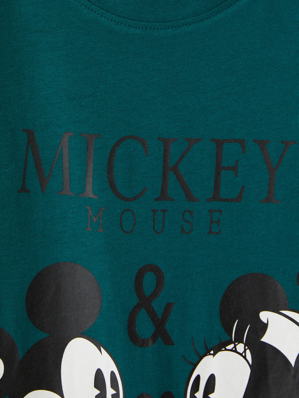 Tricou Dama Imprimat Mickey Mouse Cu Guler Rotund-5