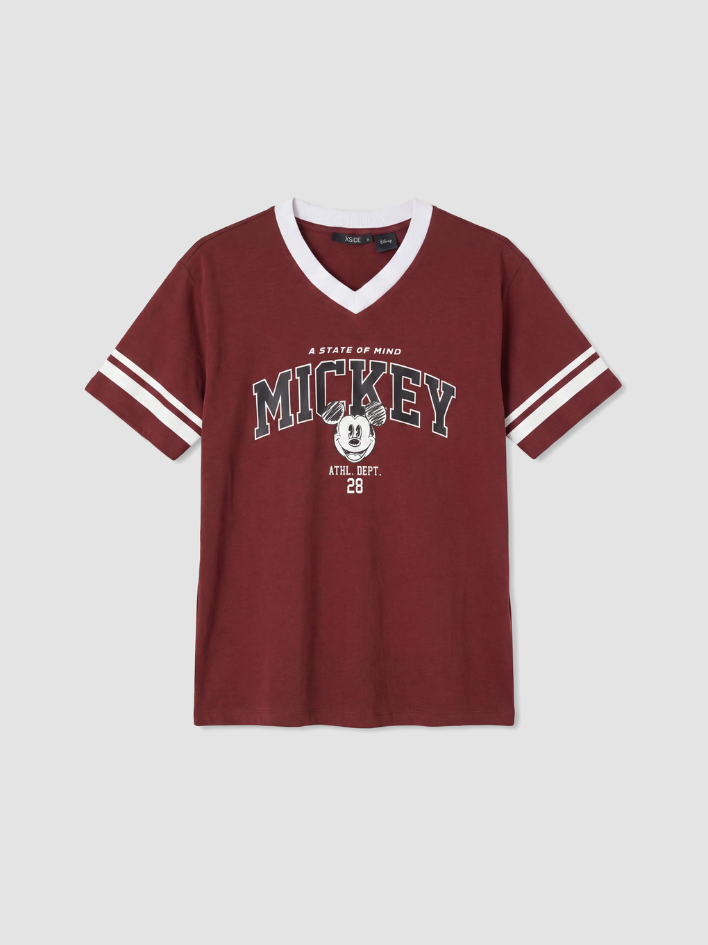 V Neck Mickey Mouse Printed Women's T-shirt-4