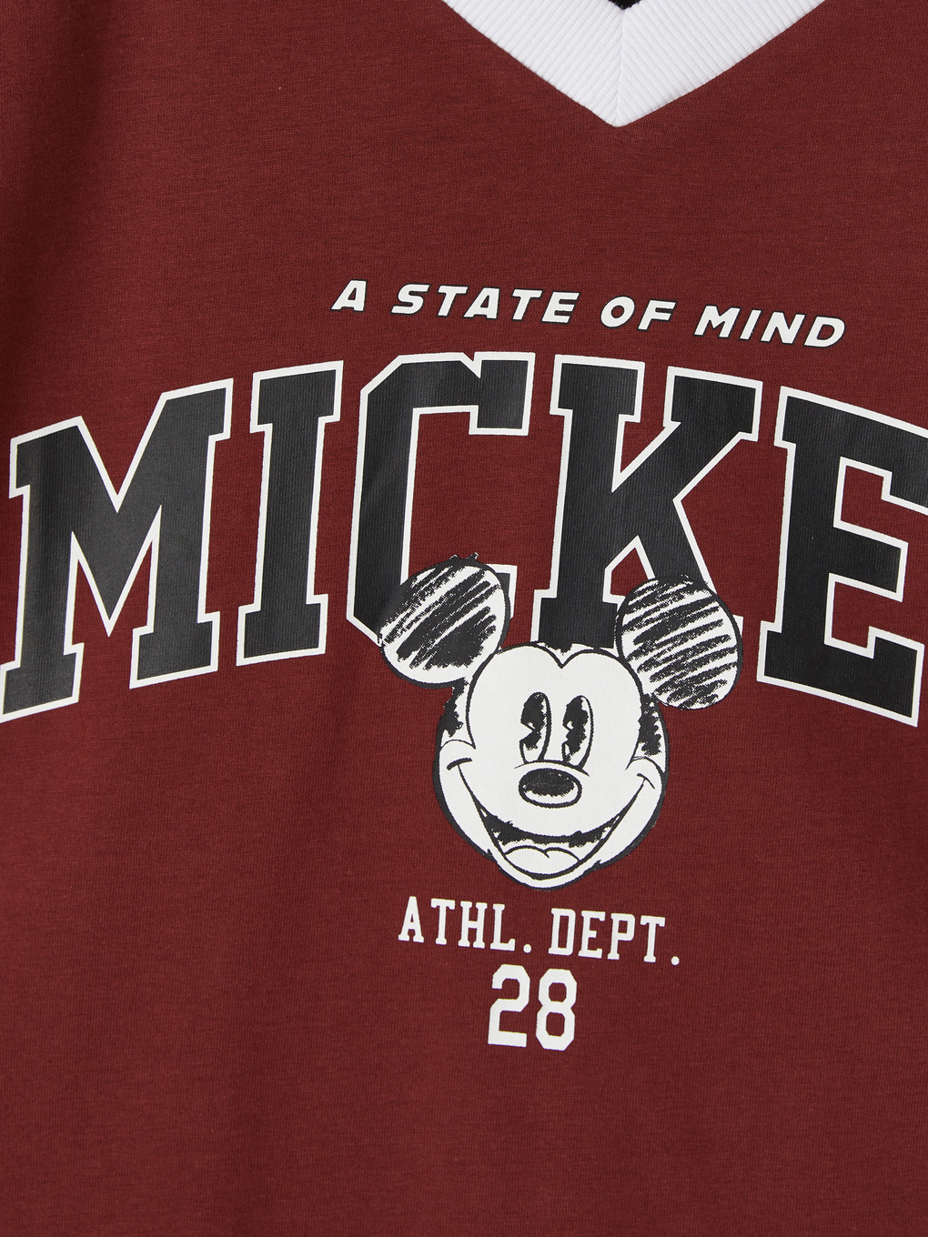 V Neck Mickey Mouse Printed Women's T-shirt-5