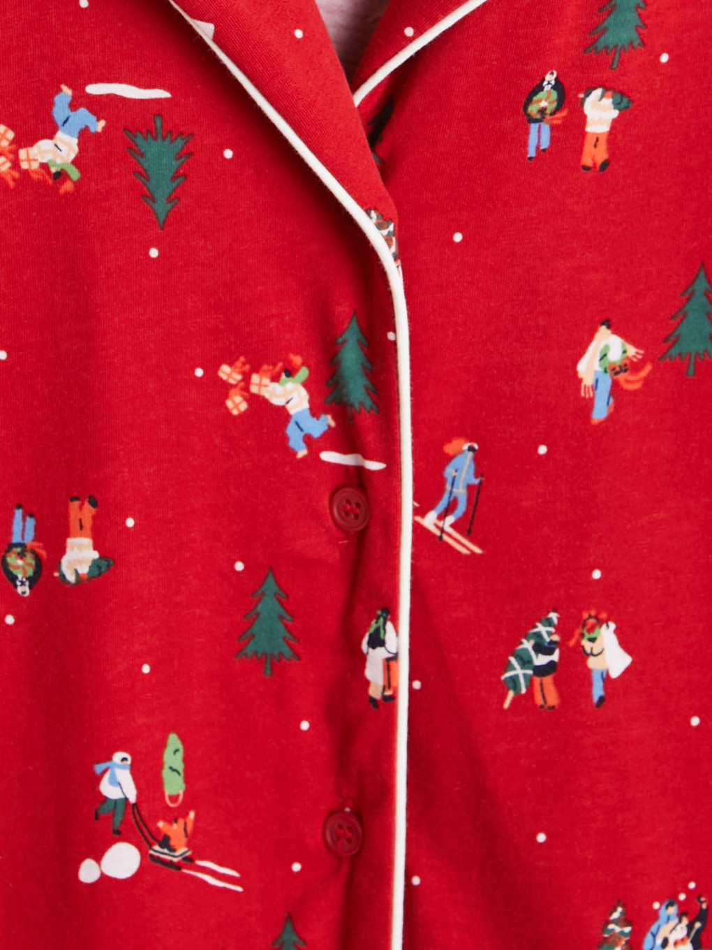 Kırmızı Yılbaşı Temalı Kadın Pijama Takımı-2
