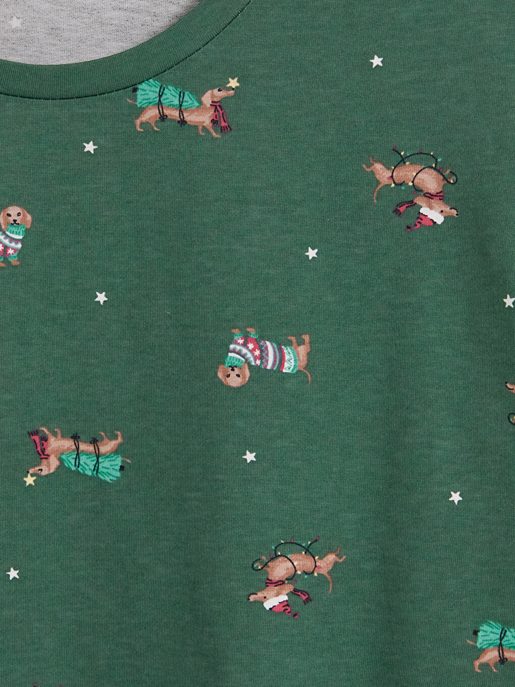Yeşil Yılbaşı Temalı Kadın Pijama Takımı-6
