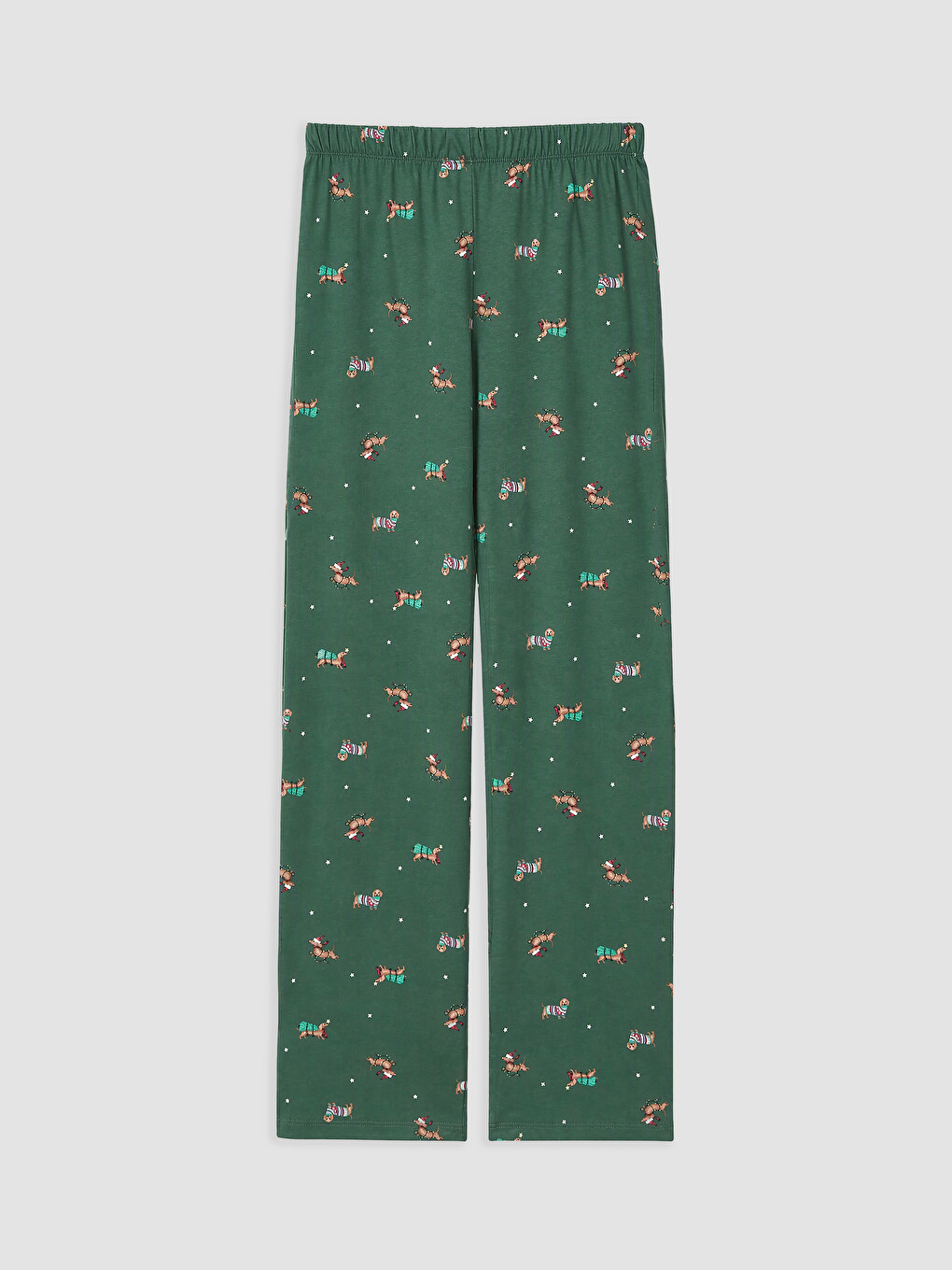Yeşil Yılbaşı Temalı Kadın Pijama Takımı-8