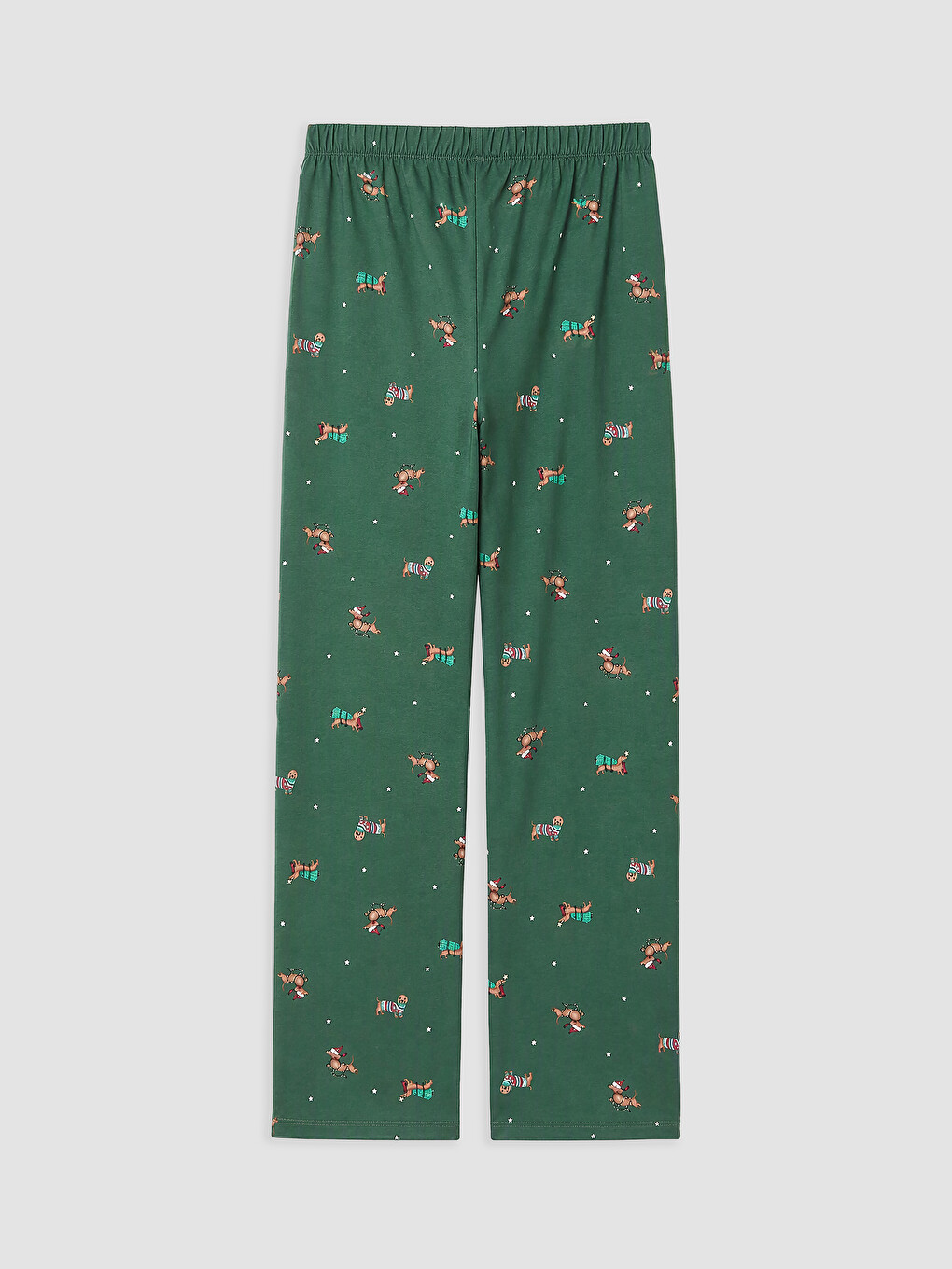 Yeşil Yılbaşı Temalı Kadın Pijama Takımı-10