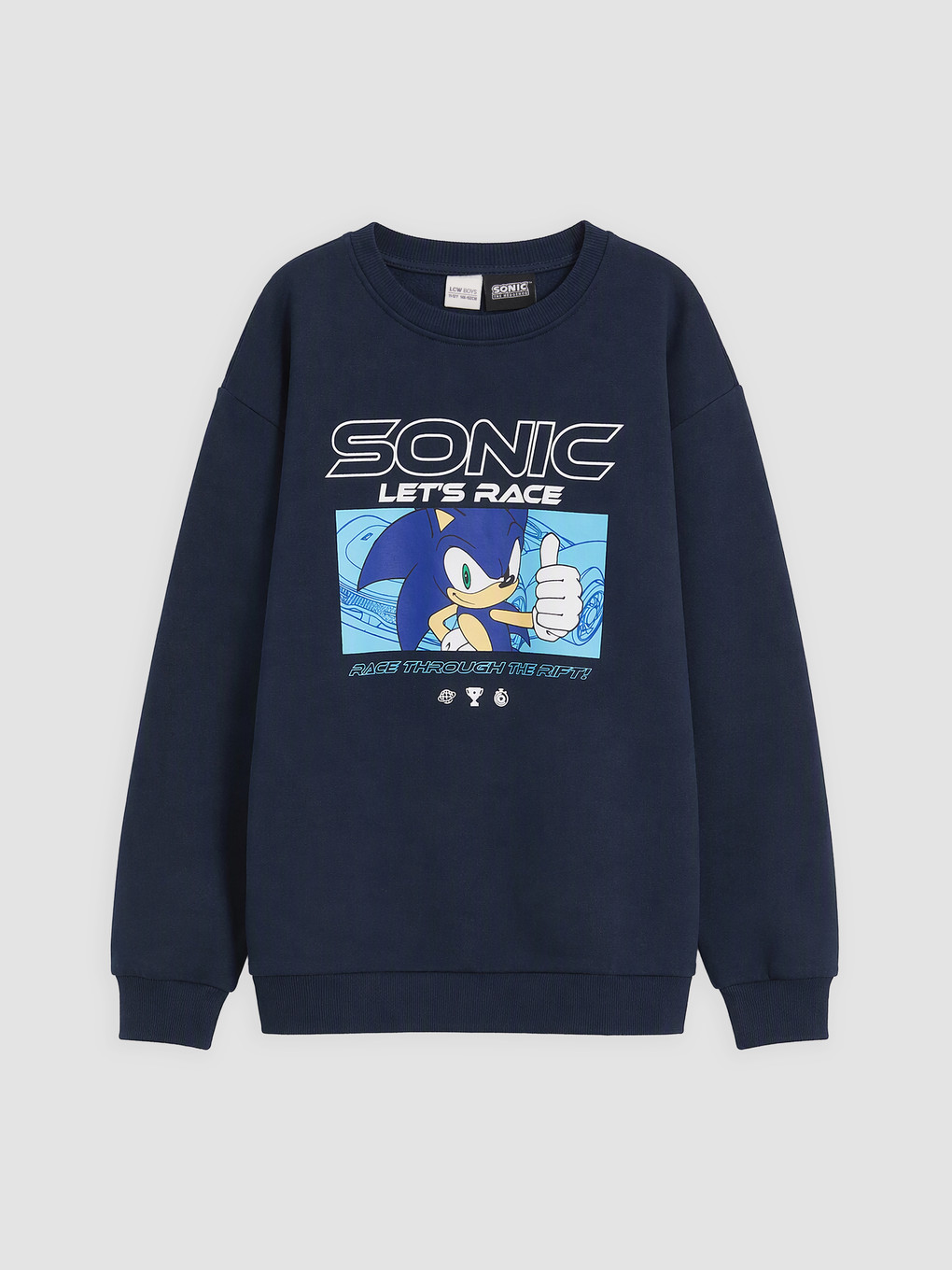 Lacivert Sonic Baskılı Erkek Çocuk Kalın Eşofman Takım-1