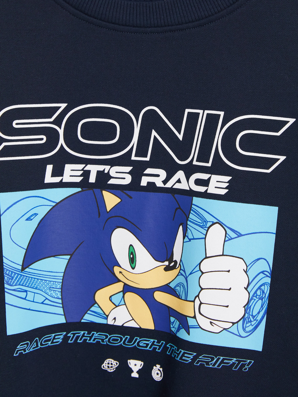 Lacivert Sonic Baskılı Erkek Çocuk Kalın Eşofman Takım-5
