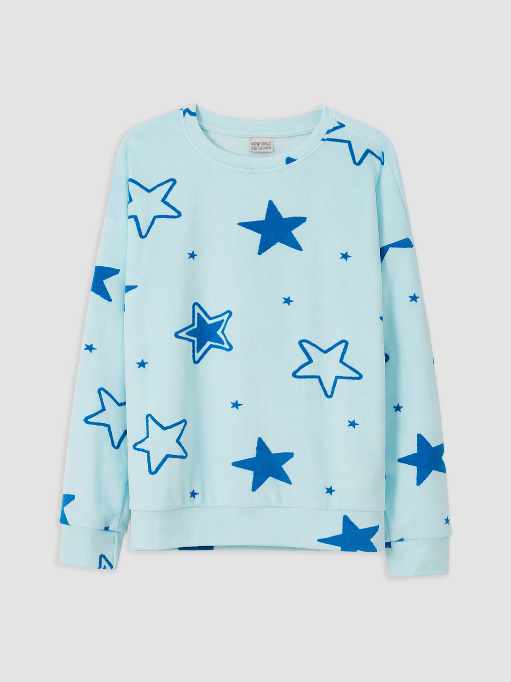 Crew Neck Girls' Velvet Pyjamas Set-1