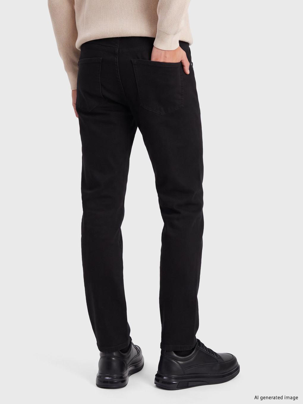 Siyah 779 Regular Fit Polarlı Jean-3