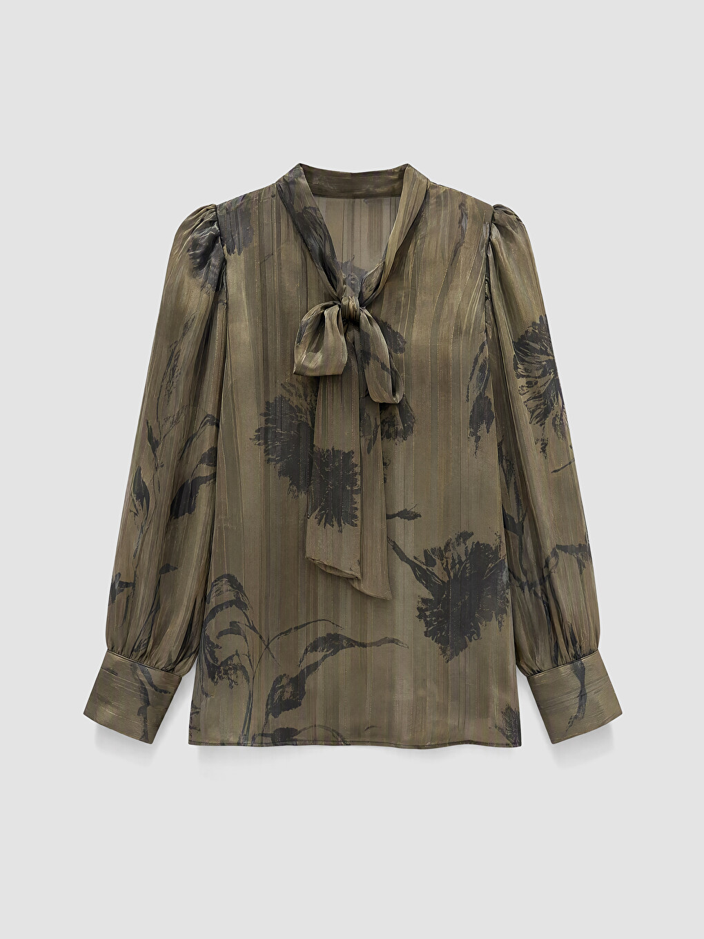 Schleifenkragen Blumige Chiffonbluse