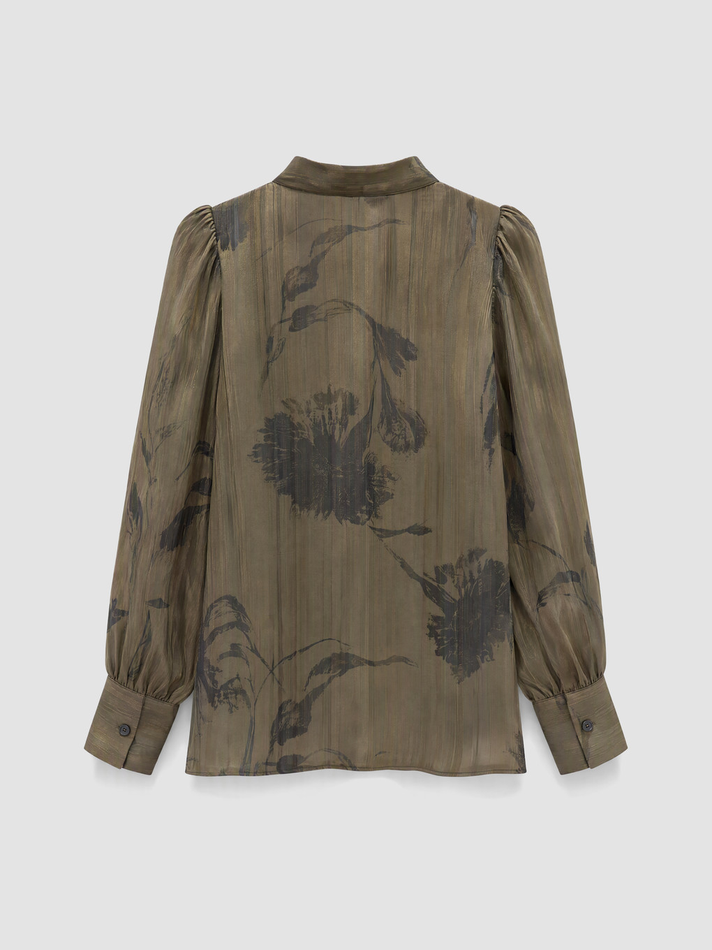 Schleifenkragen Blumige Chiffonbluse-1