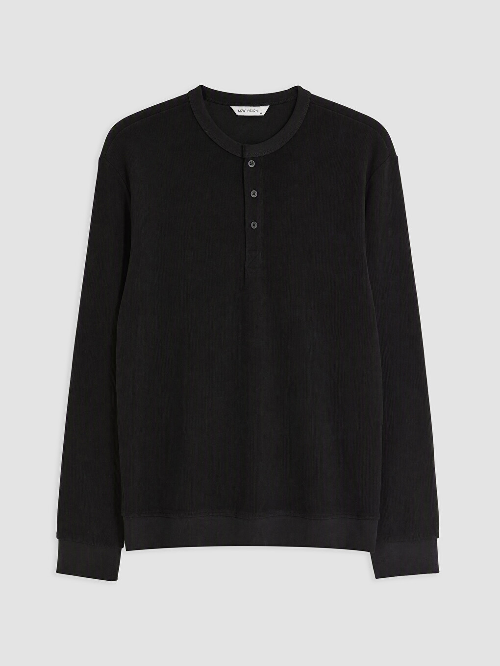 Siyah Bisiklet Yaka Erkek Sweatshirt