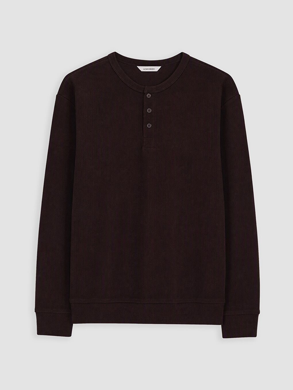 Kahverengi Bisiklet Yaka Erkek Sweatshirt