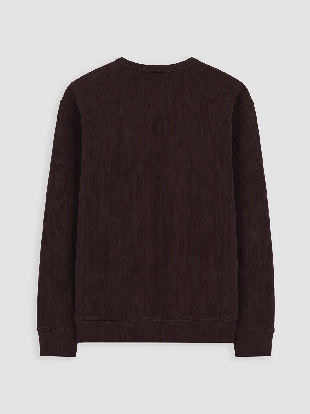 Kahverengi Bisiklet Yaka Erkek Sweatshirt-2