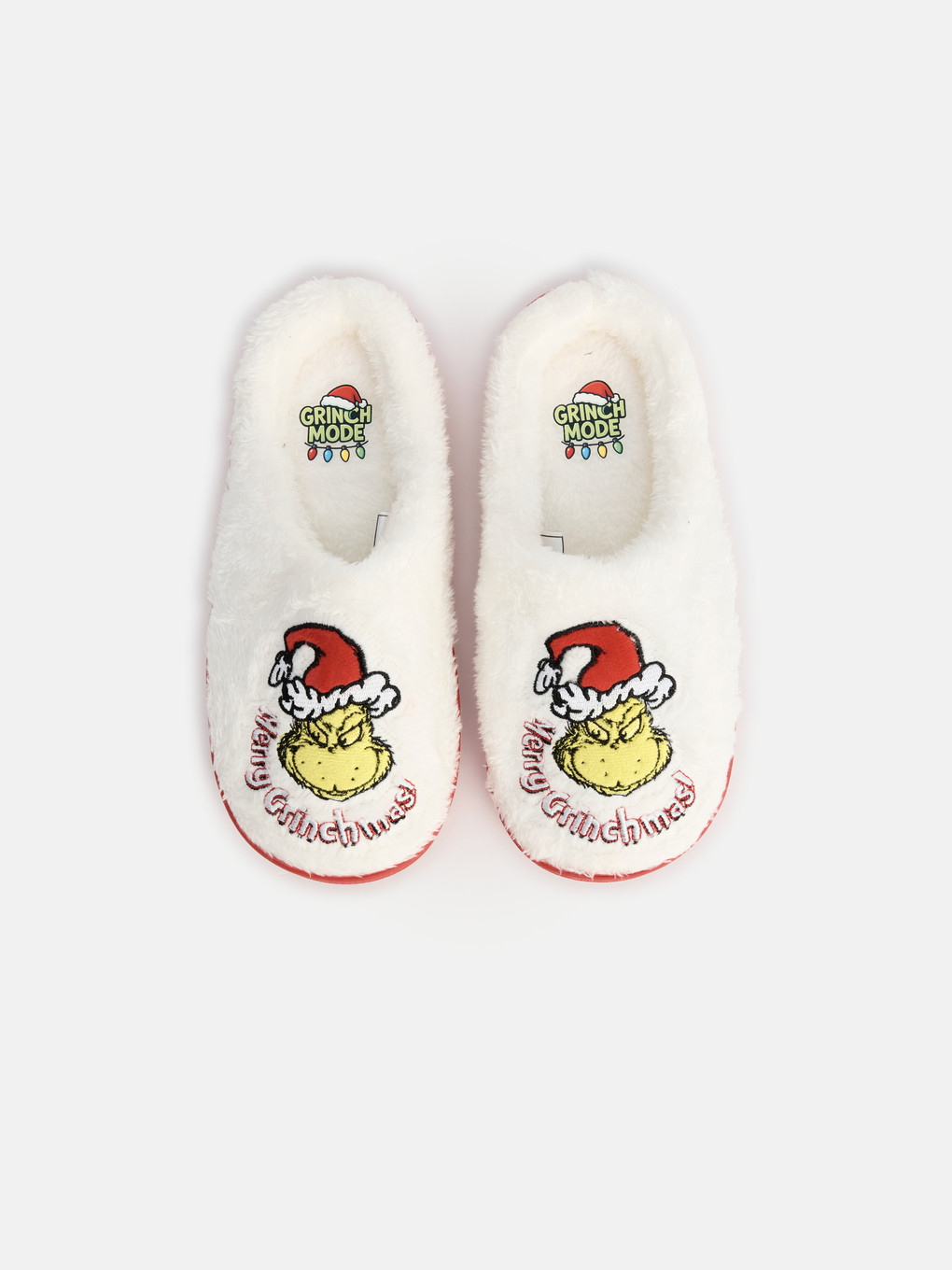 Papuci De Casă Pluș Brodați Grinch Pentru Băieți-2