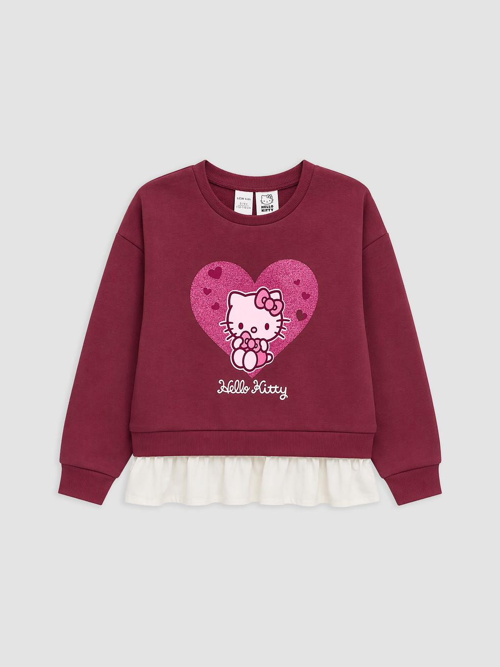 Fffffrf LCW Kids Sweat-shirt Rouge Bordeaux Fille - W6Q898Z1-HFC | LC Waikiki