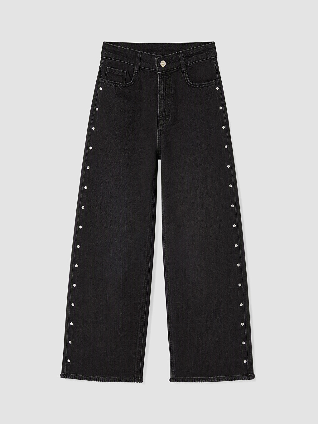 Wideleg Rhinestone Embellished Girls' Jeans