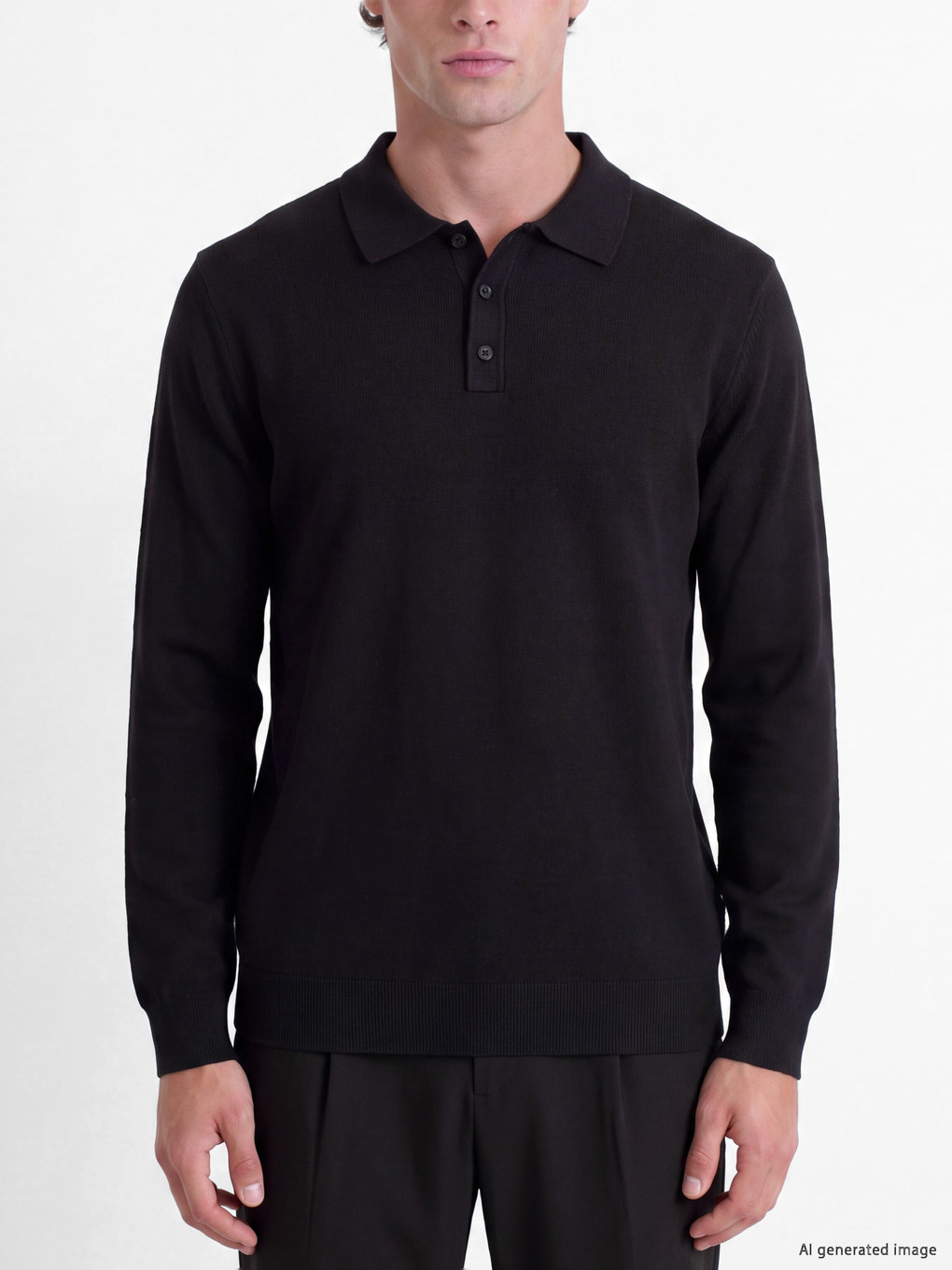 Pulover Tricotat Pentru Bărbați Cu Guler Polo-1