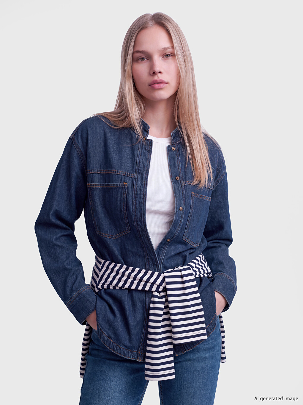 Oversize Women's Jean Shirt