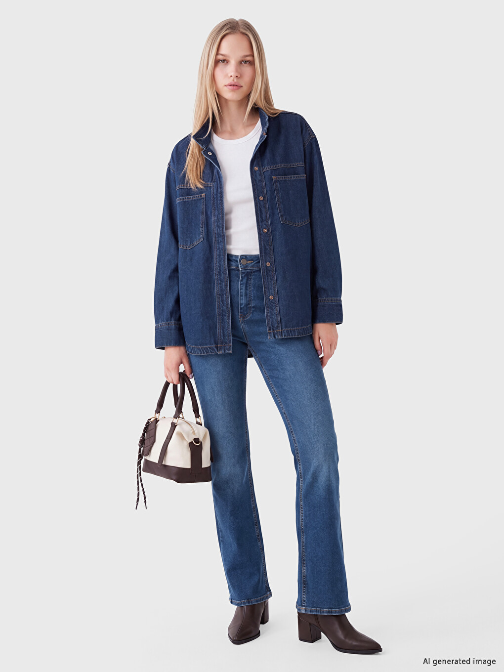 Oversize Women's Jean Shirt-1