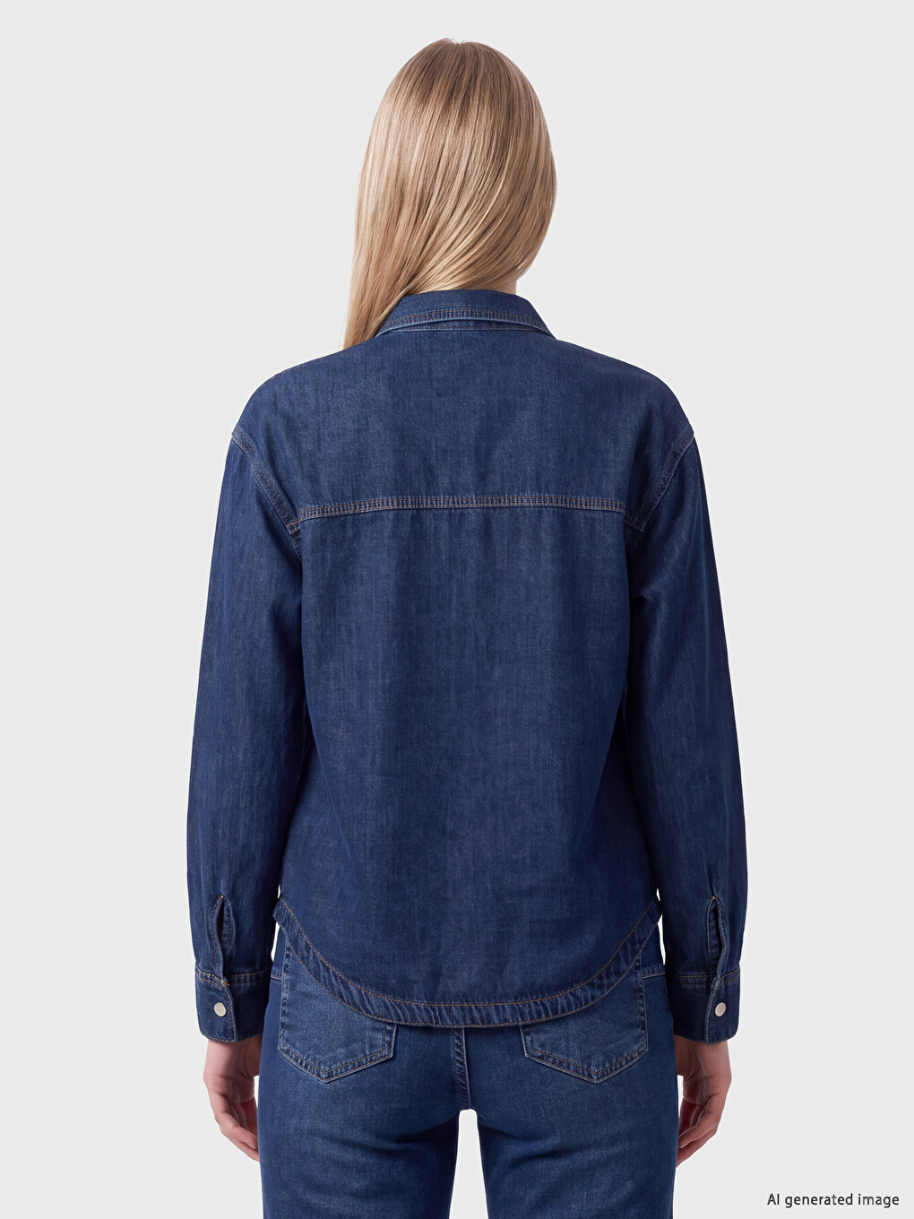Oversize Women's Jean Shirt-3
