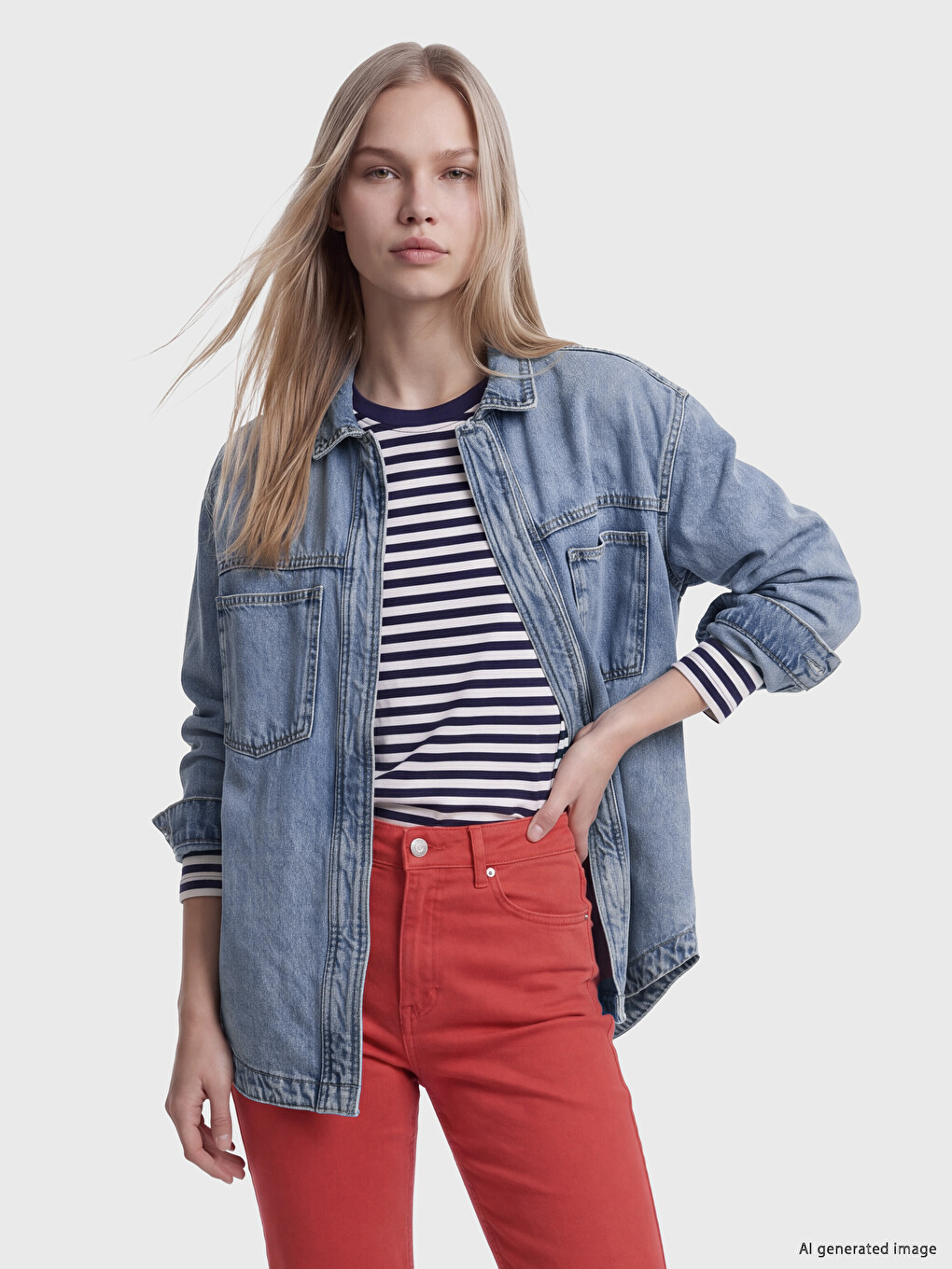 Oversize Women's Jean Shirt