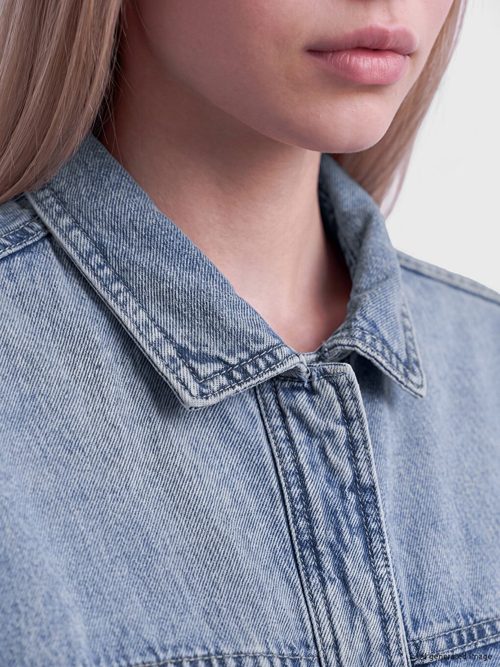 Oversize Women's Jean Shirt-2