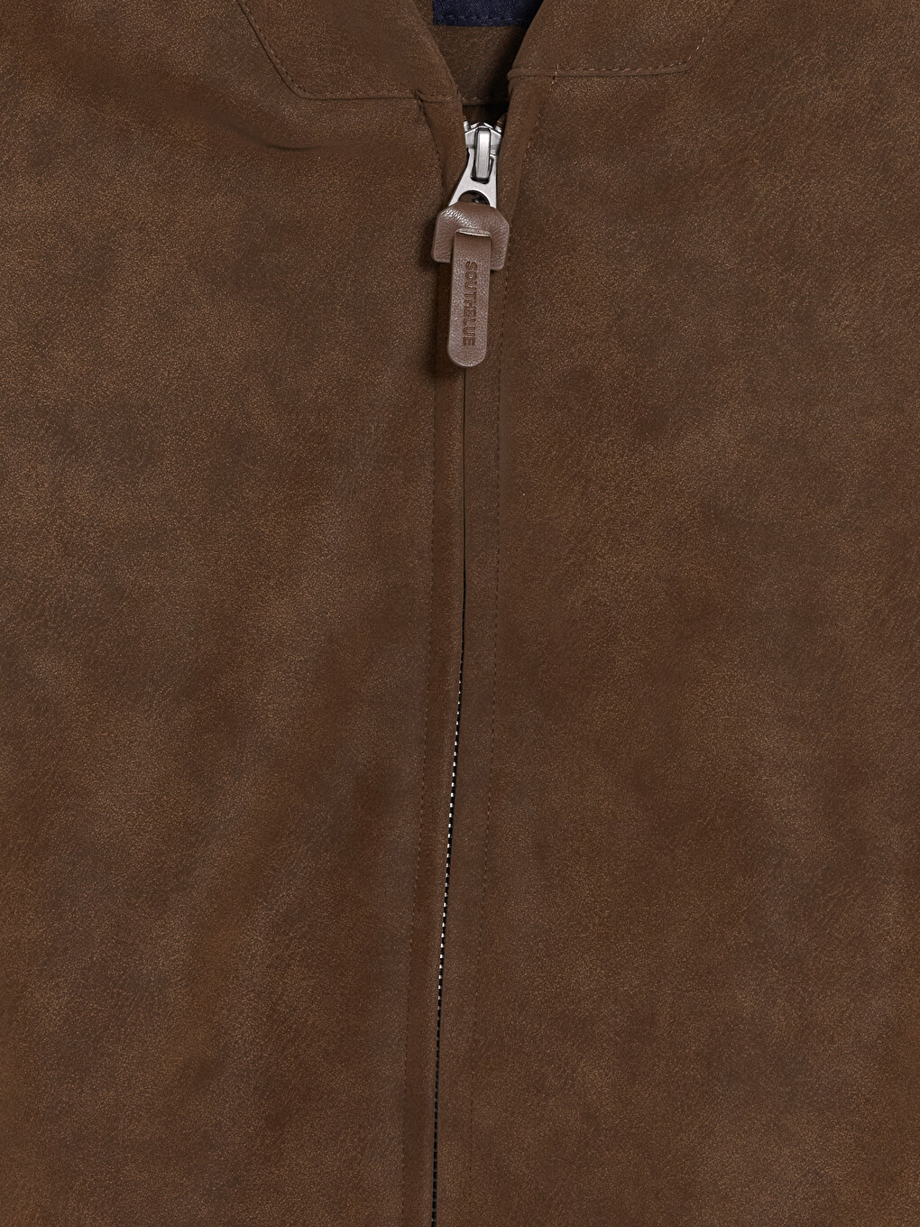 Kahverengi Regular Fit Erkek Süet Bomber Ceket-6