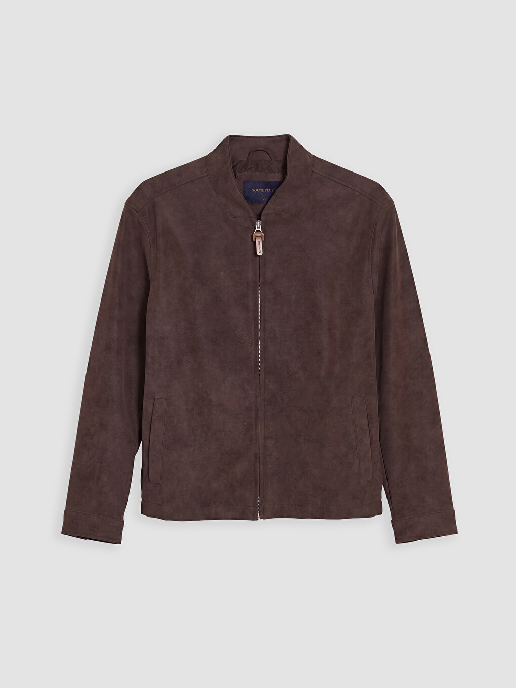 Kahverengi Regular Fit Erkek Süet Bomber Ceket-5