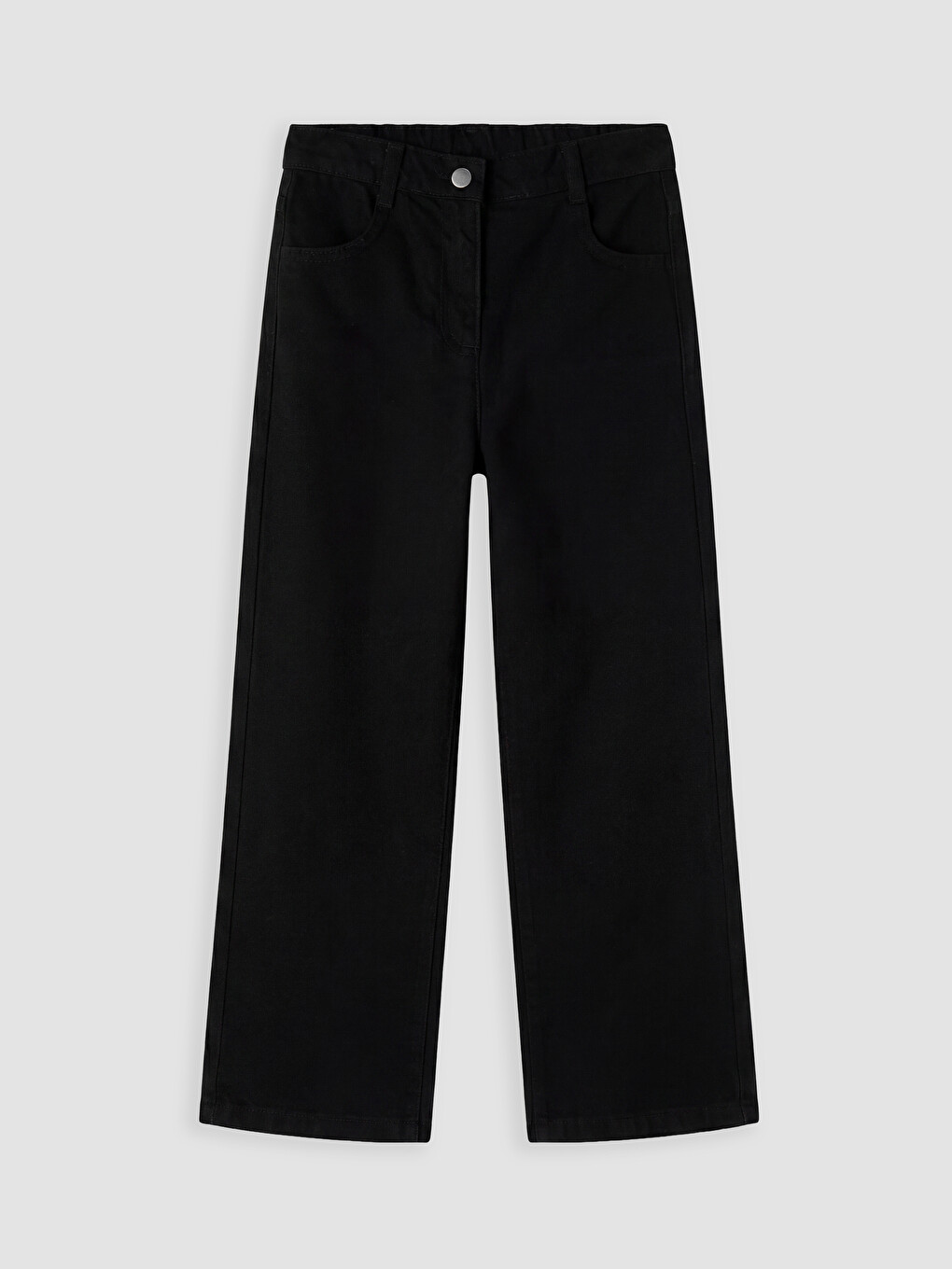 Siyah Beli Lastikli Kız Çocuk Jean Pantolon