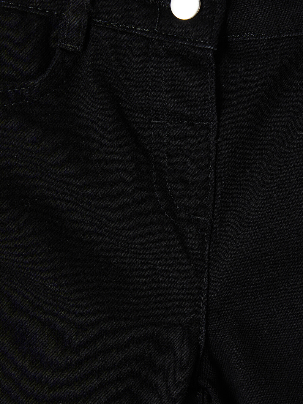 Siyah Beli Lastikli Kız Çocuk Jean Pantolon-1