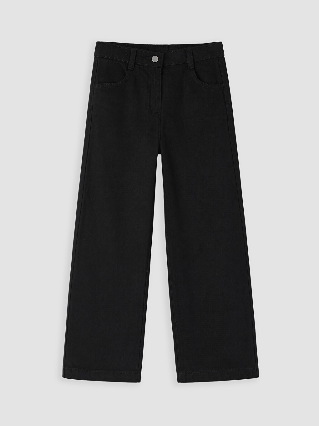 Siyah Beli Lastikli Kız Çocuk Jean Pantolon