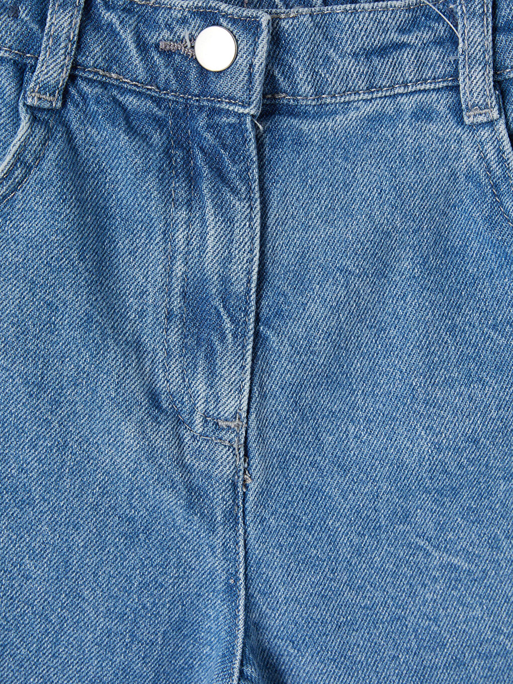 Mavi Beli Lastikli Kız Çocuk Jean Pantolon-1