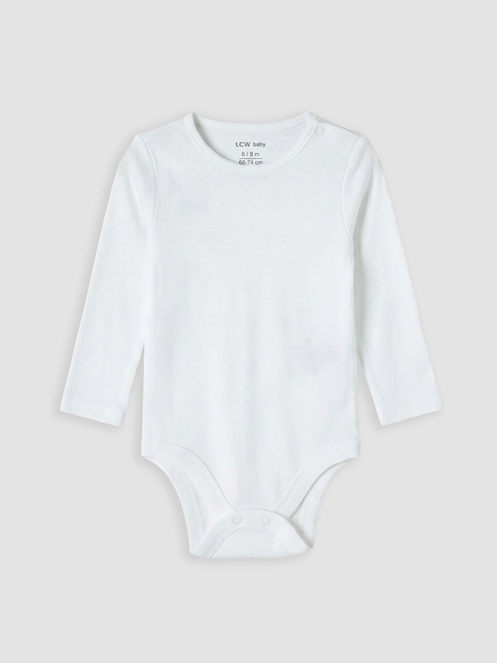 Beyaz Bisiklet Yaka Kız Bebek Çıtçıtlı Body