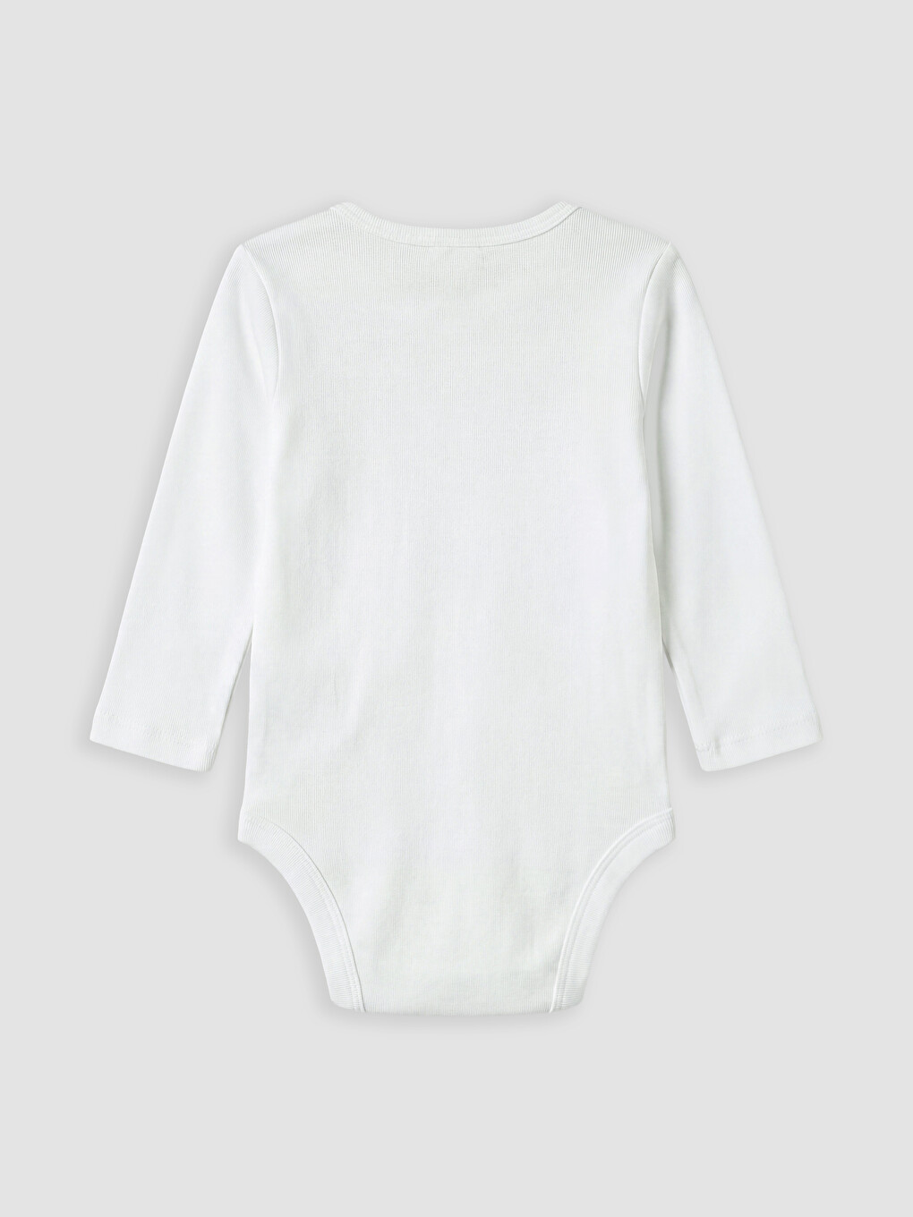 Beyaz Bisiklet Yaka Kız Bebek Çıtçıtlı Body-1