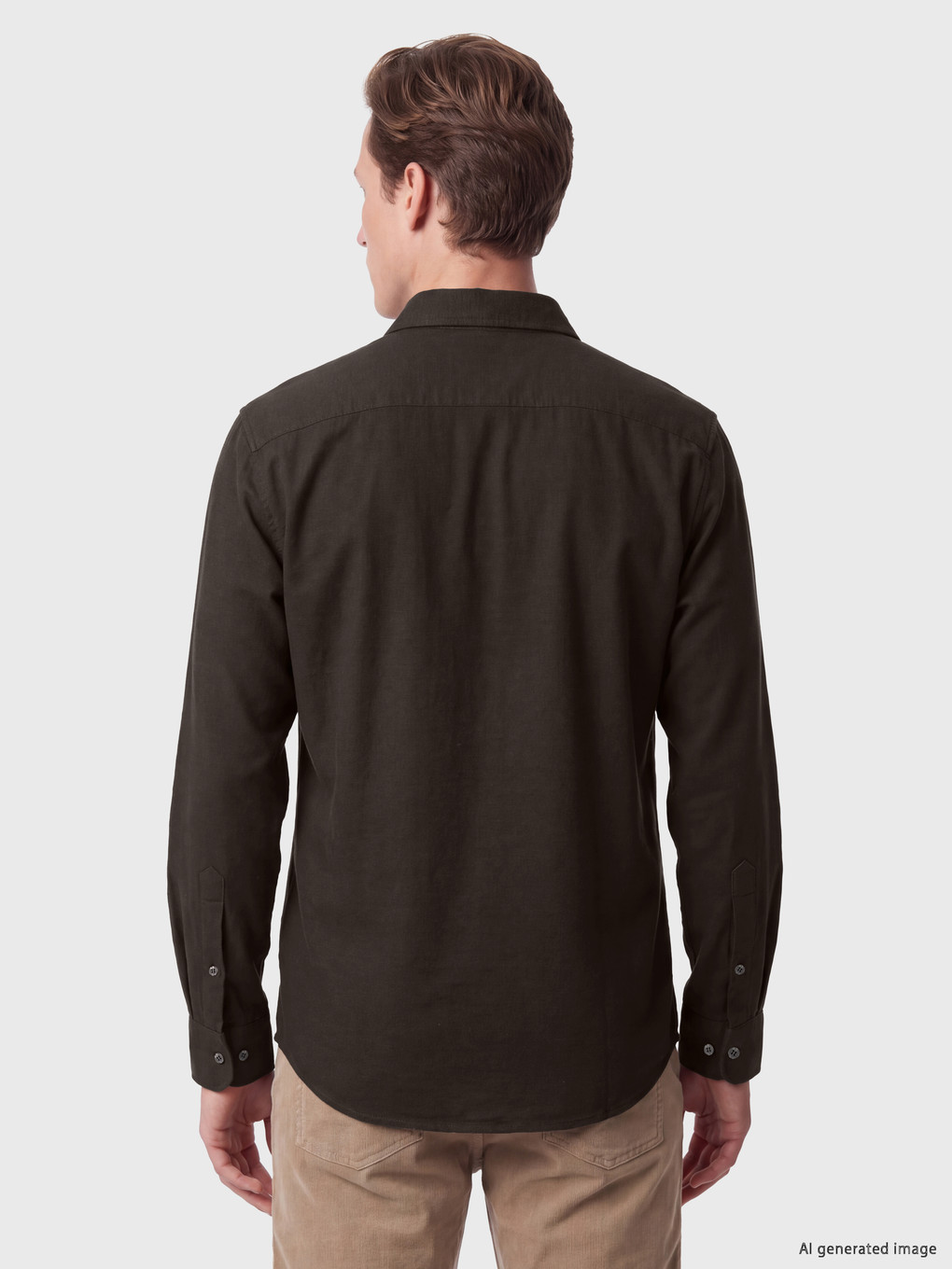 Kahverengi Slim Fit Erkek Gömlek-3