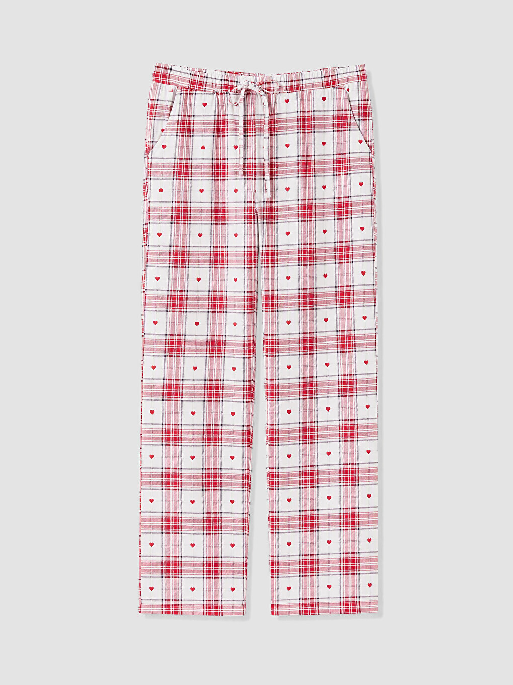 Kırmızı Ekose Kadın Pijama Altı
