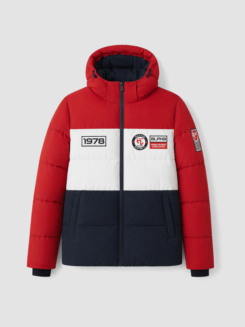 Kırmızı Regular Fit Kapüşonlu Baskılı Erkek Mont-3